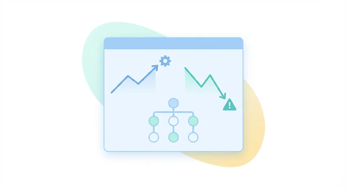 WordPress SEO plugin dashboard showing ranking signals, sitemap glyphs, and warning indicators for common configuration mistakes
